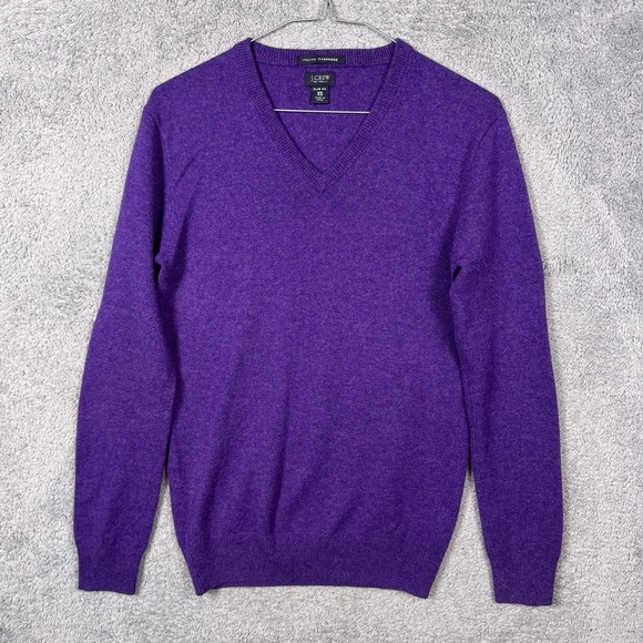 J.Crew Cashmere Sweater Men XS 100% Italian Cashmere Slim V Neck Pullover Jumper